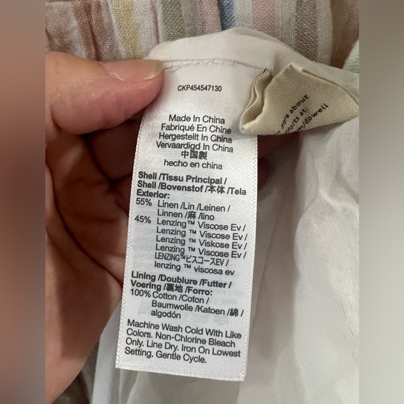 Madewell Linen-Blend Clara Midi Dress in Plaid - Size XL - NWT - Picture 8 of 8